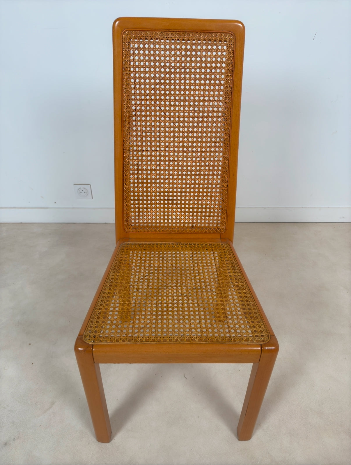 Ensemble de 6 chaises cannées italiennes