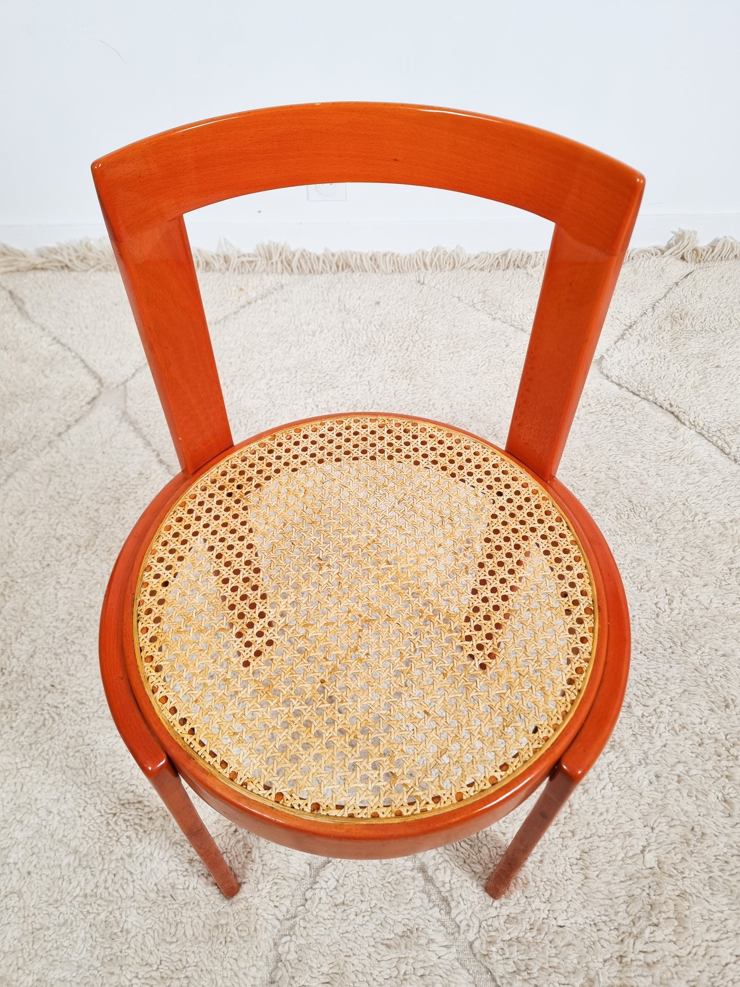 Chaise italienne cannée des années 80