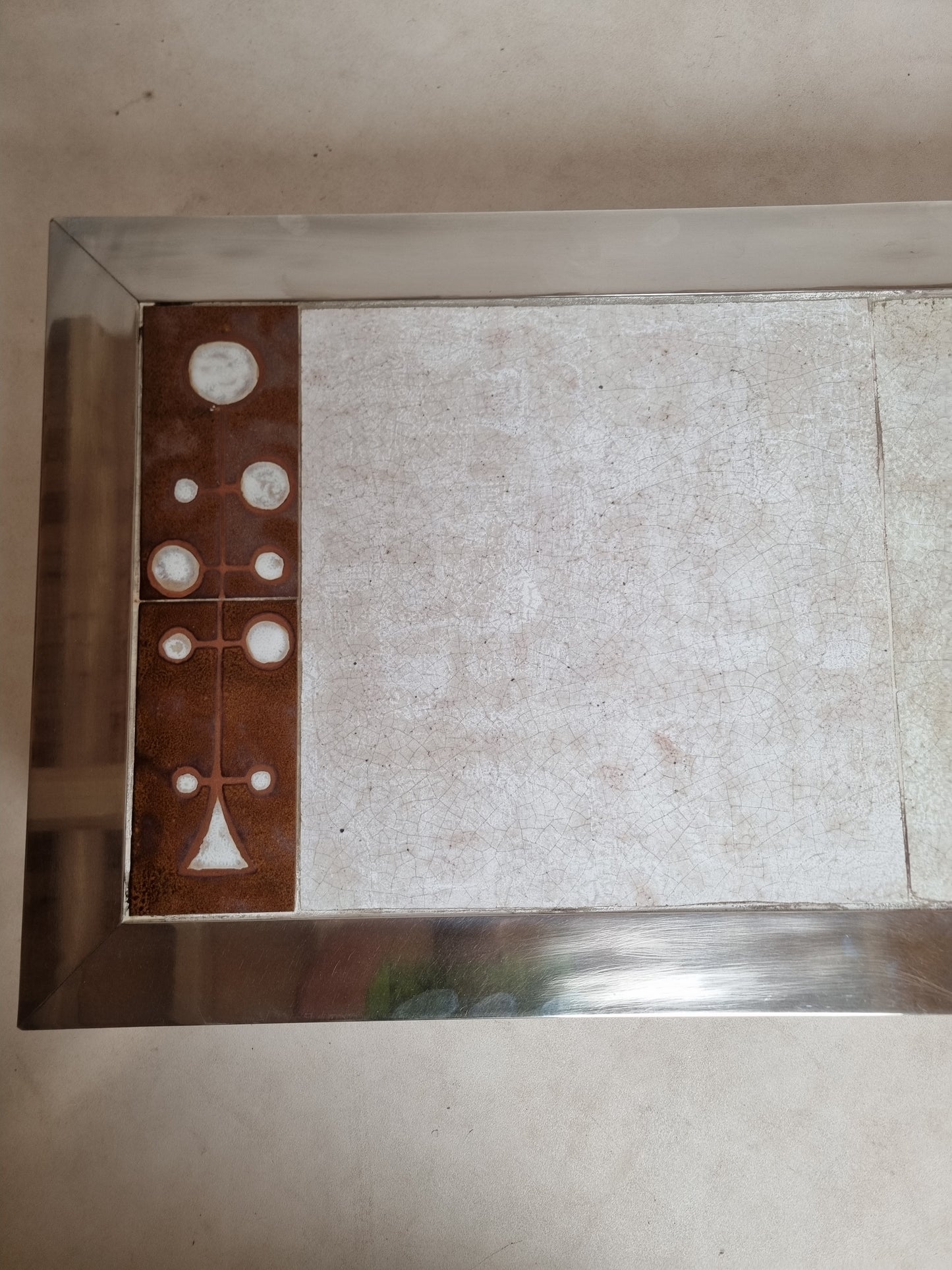 Table basse en inox et céramique Gregorieff pour Roche & Bobois