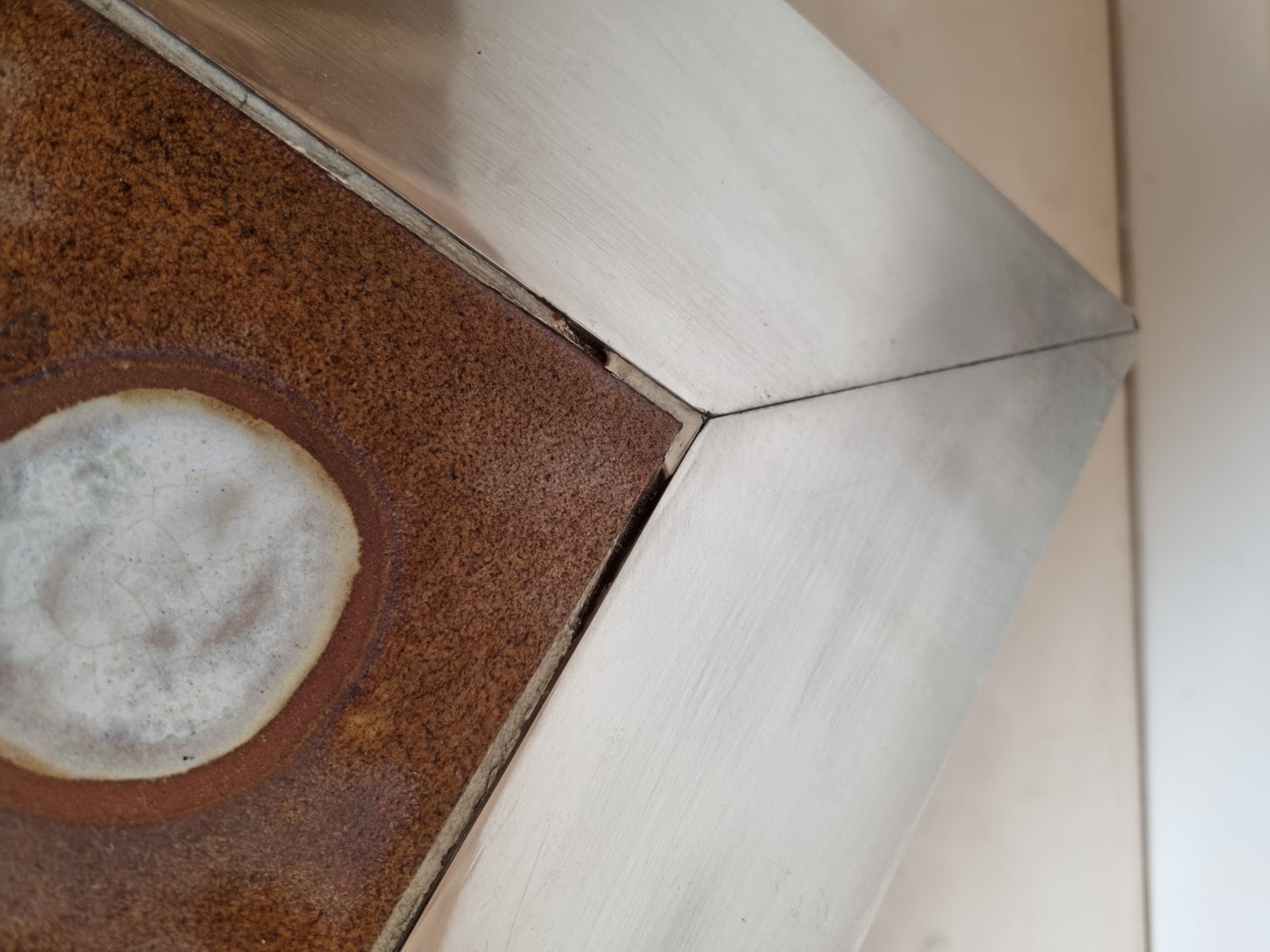 Table basse en inox et céramique Gregorieff pour Roche & Bobois