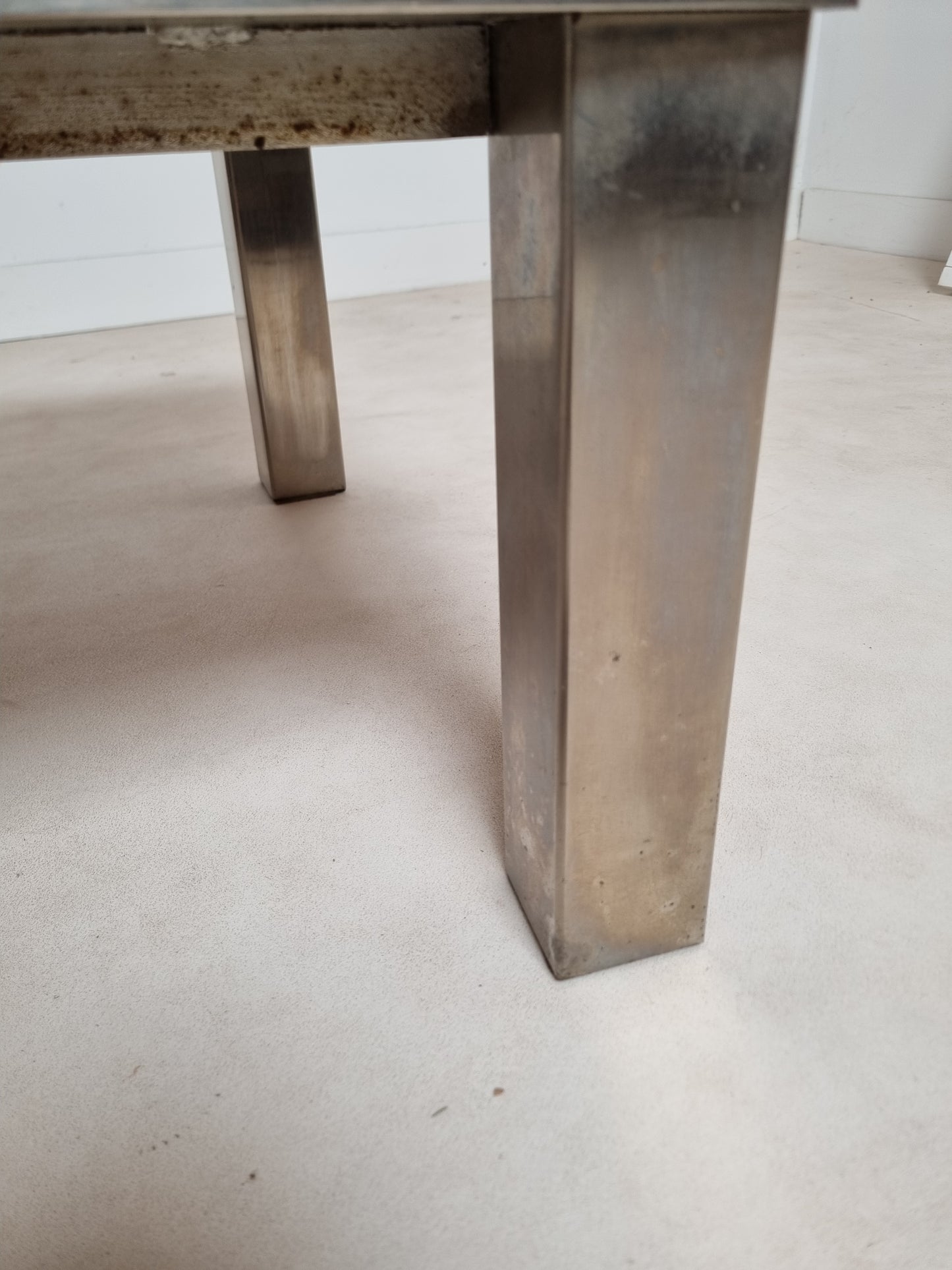 Table basse en inox et céramique Gregorieff pour Roche & Bobois
