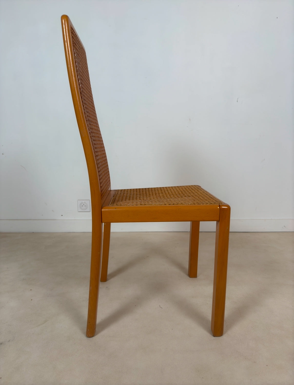 Ensemble de 6 chaises cannées italiennes