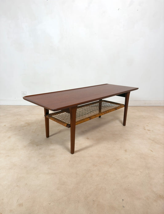 Table basse scandinave en teck modèle 24 par Mobelintarsia.