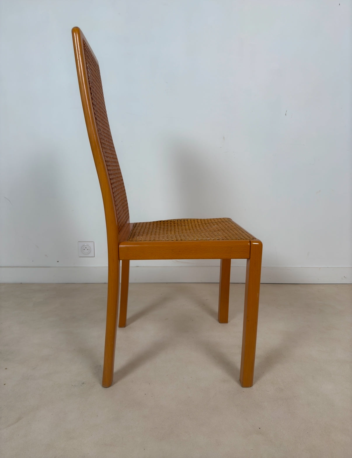 Ensemble de 6 chaises cannées italiennes