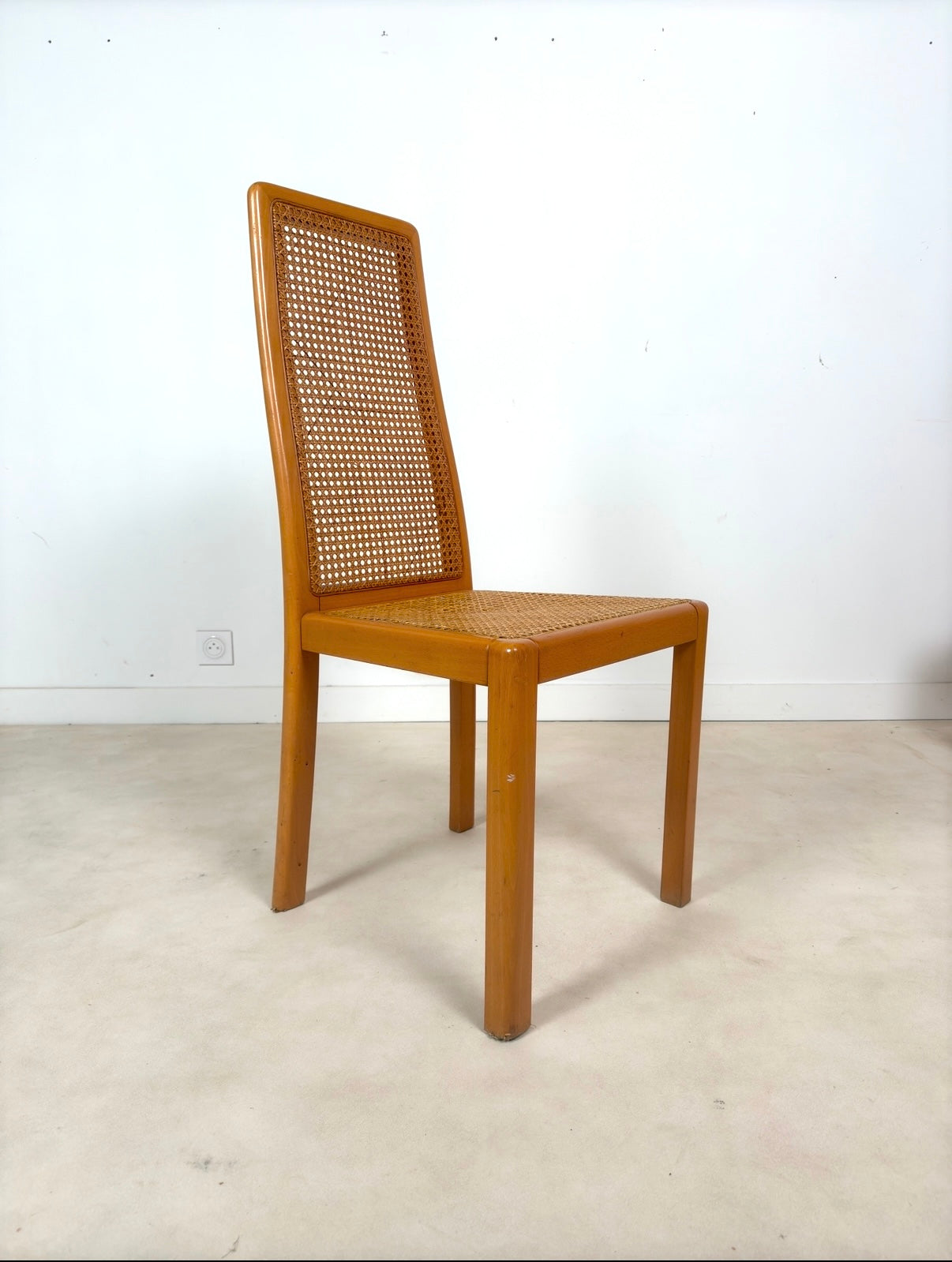 Ensemble de 6 chaises cannées italiennes