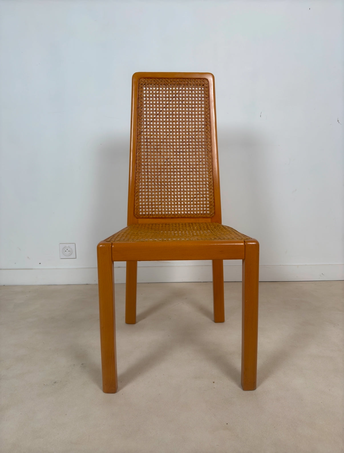 Ensemble de 6 chaises cannées italiennes