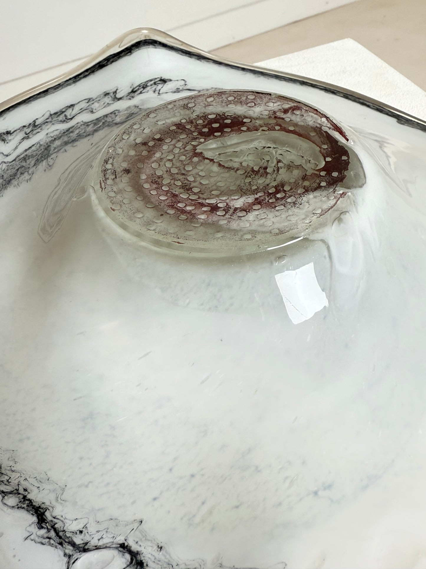 Grande coupe assiette en verre de Murano