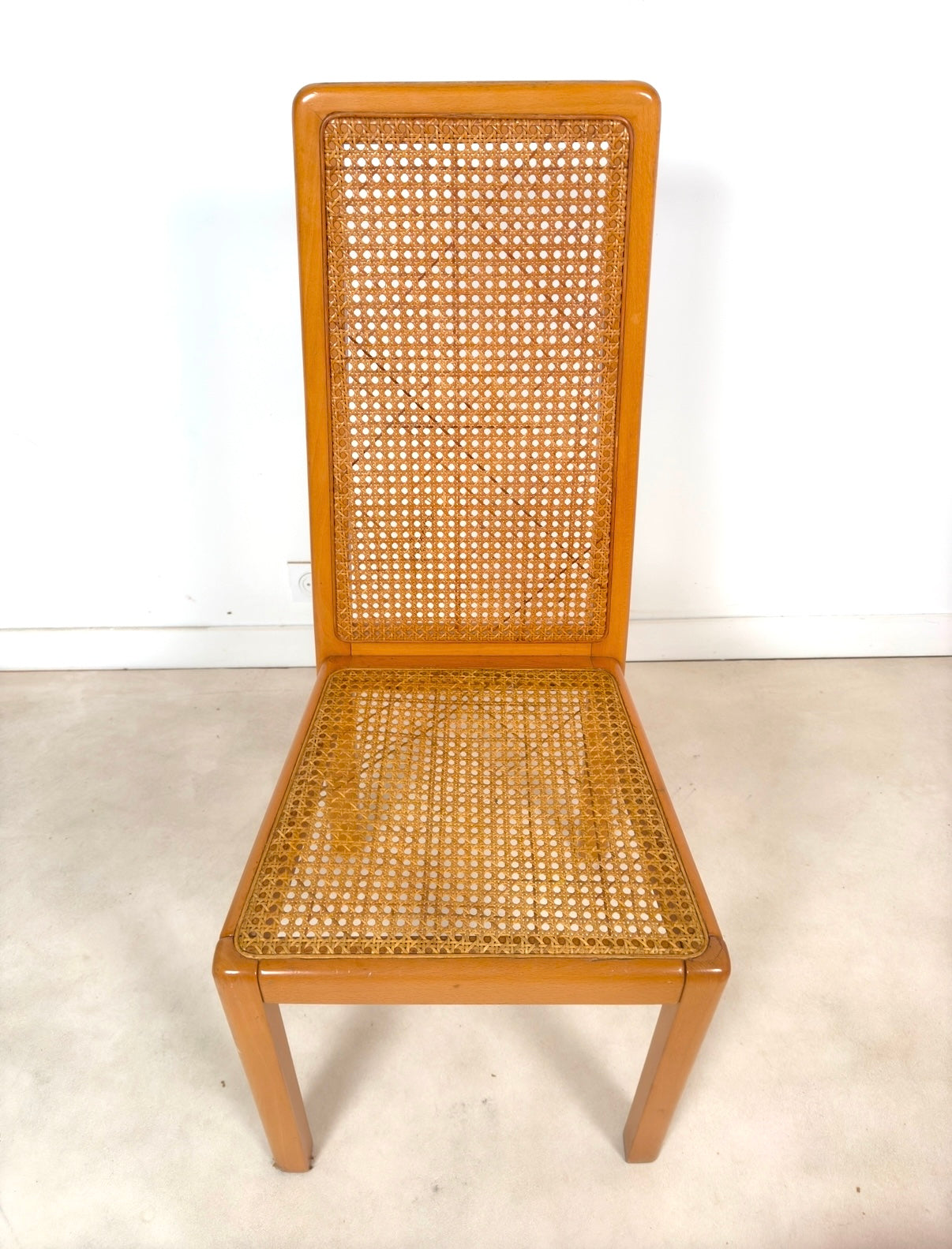 Ensemble de 6 chaises cannées italiennes
