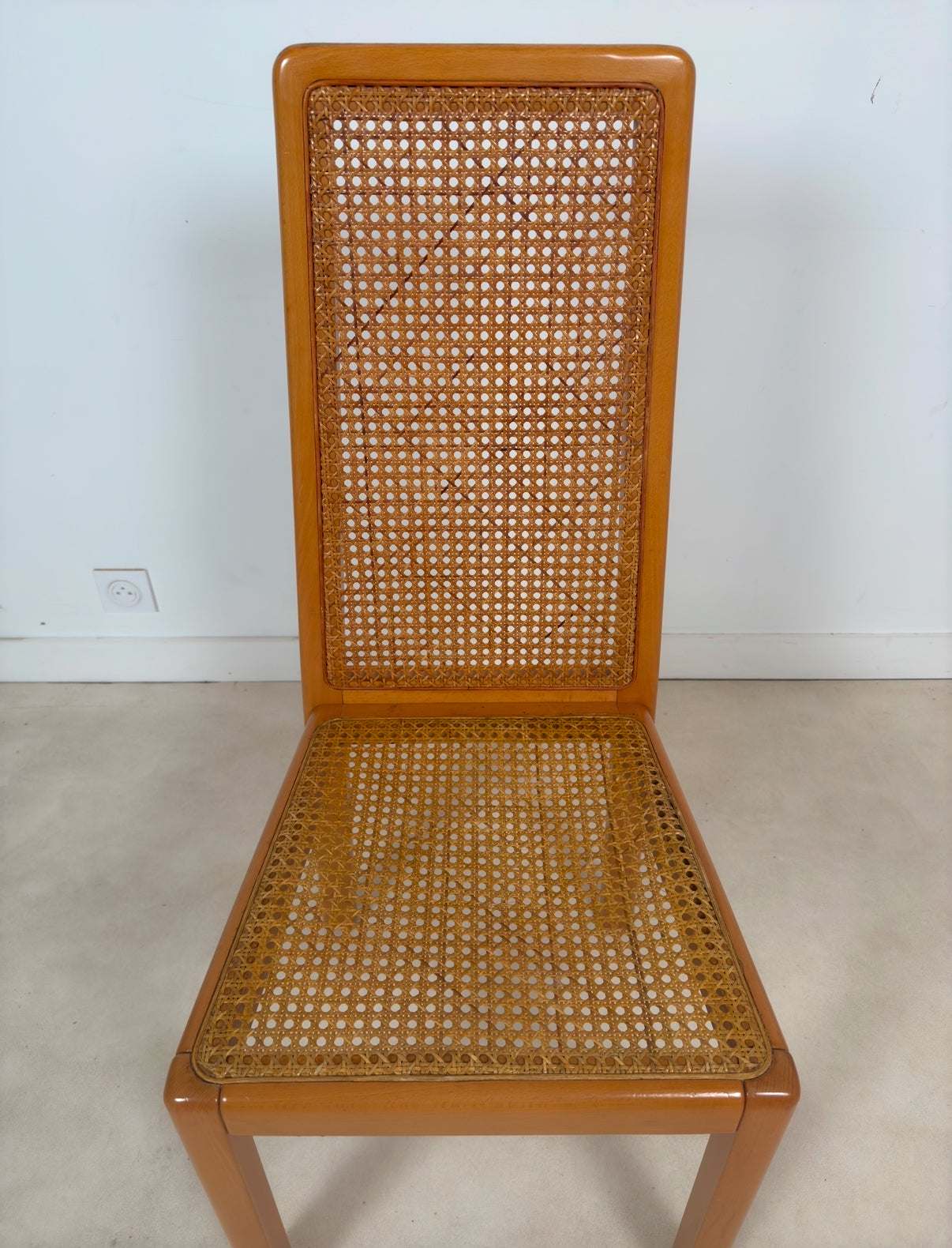 Ensemble de 6 chaises cannées italiennes