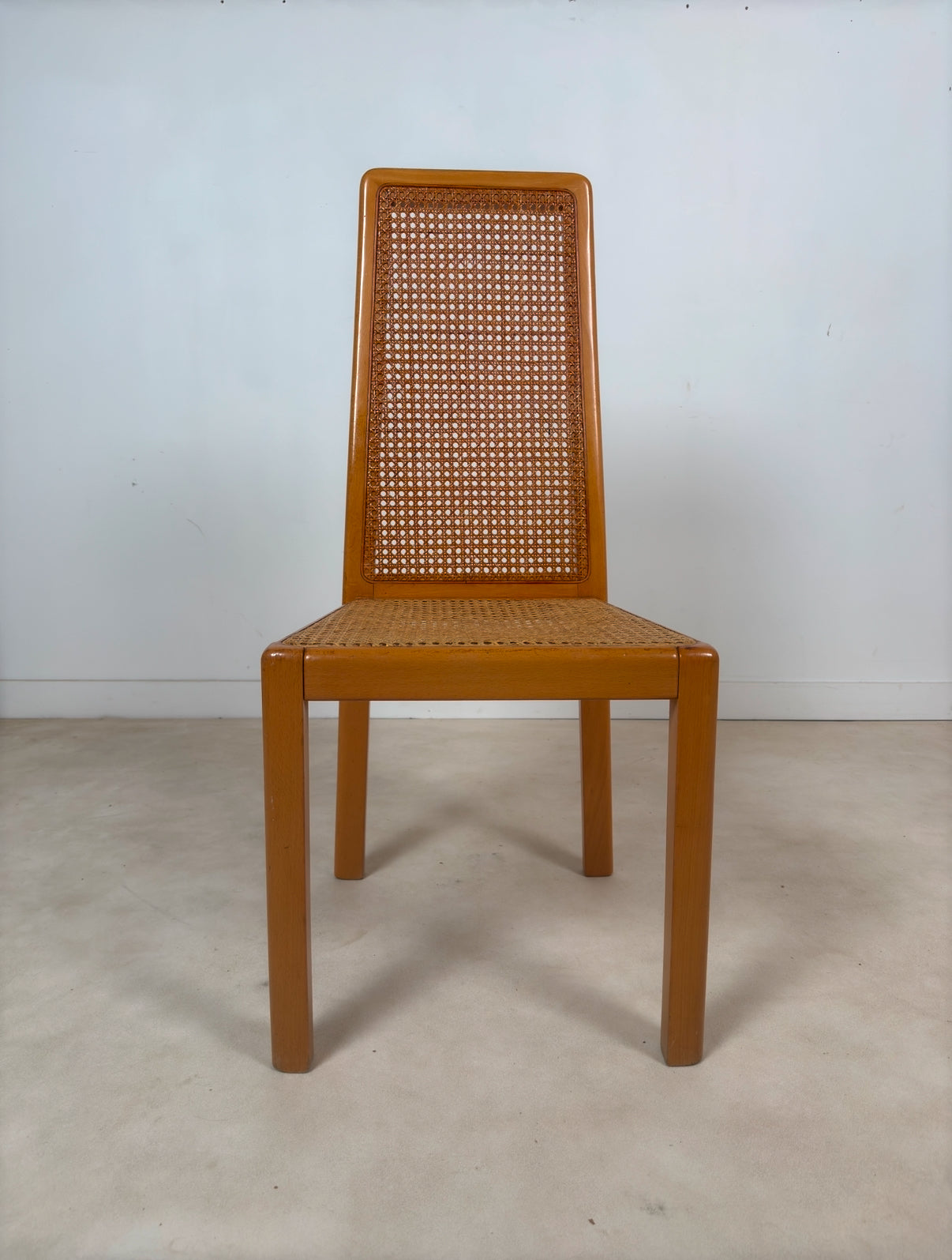 Ensemble de 6 chaises cannées italiennes