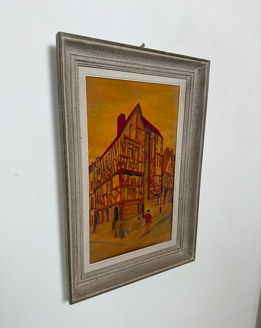 Tableau en bois gravé teinté