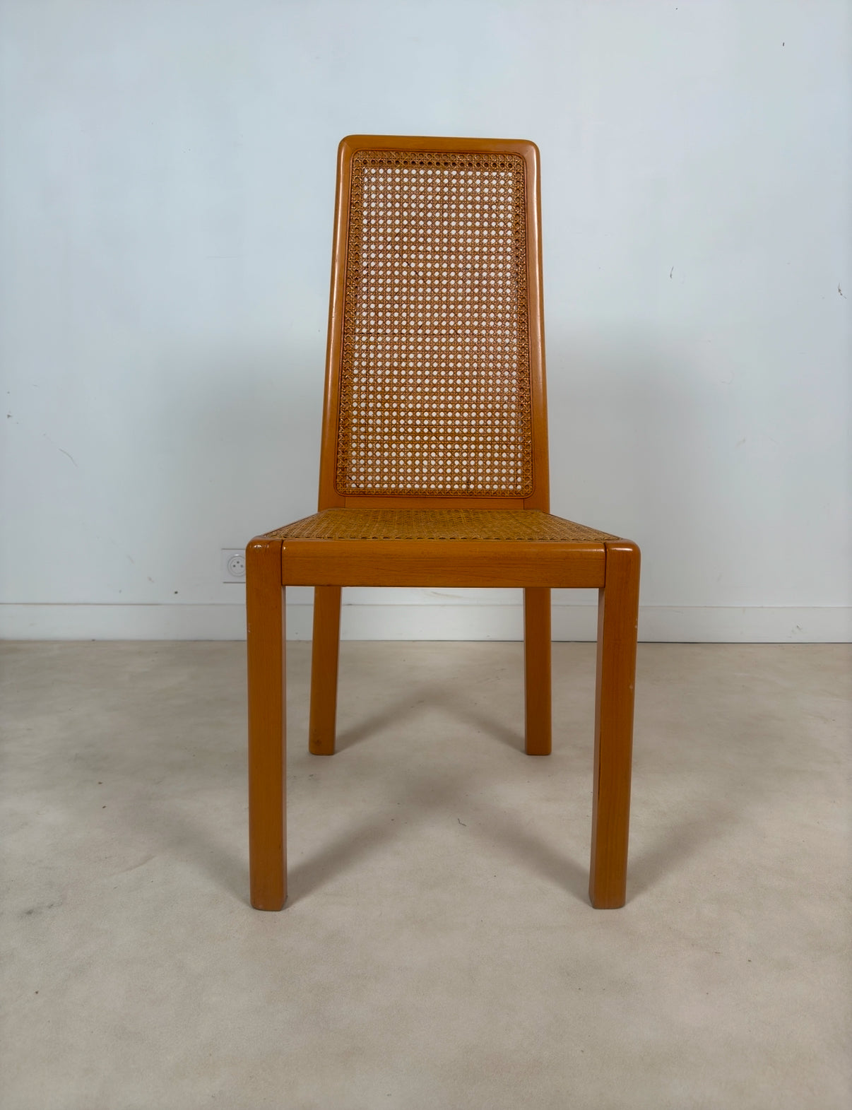 Ensemble de 6 chaises cannées italiennes