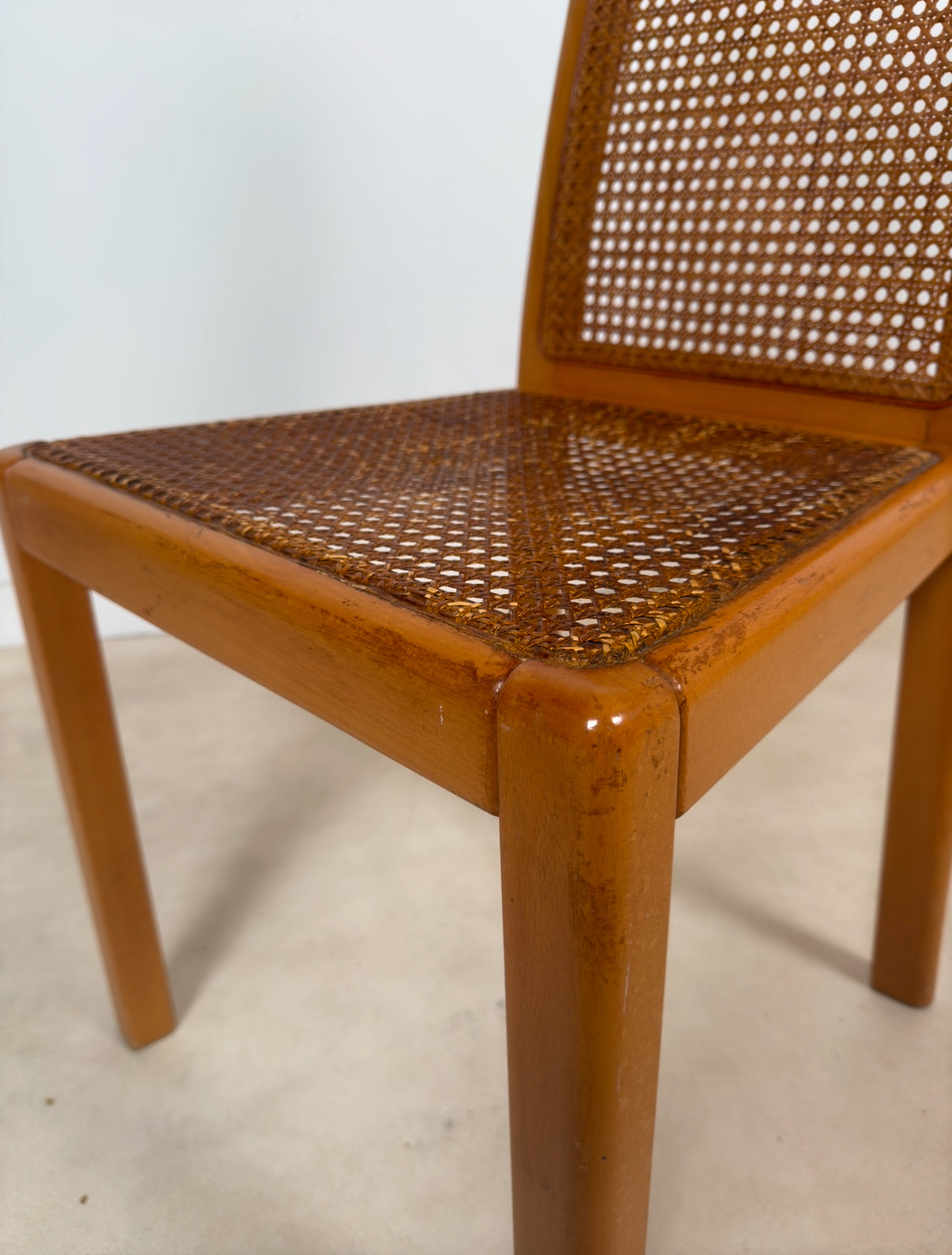 Ensemble de 6 chaises cannées italiennes