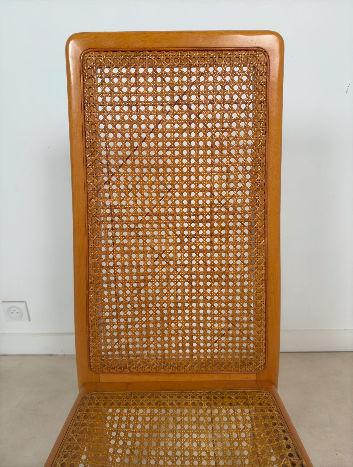 Ensemble de 6 chaises cannées italiennes