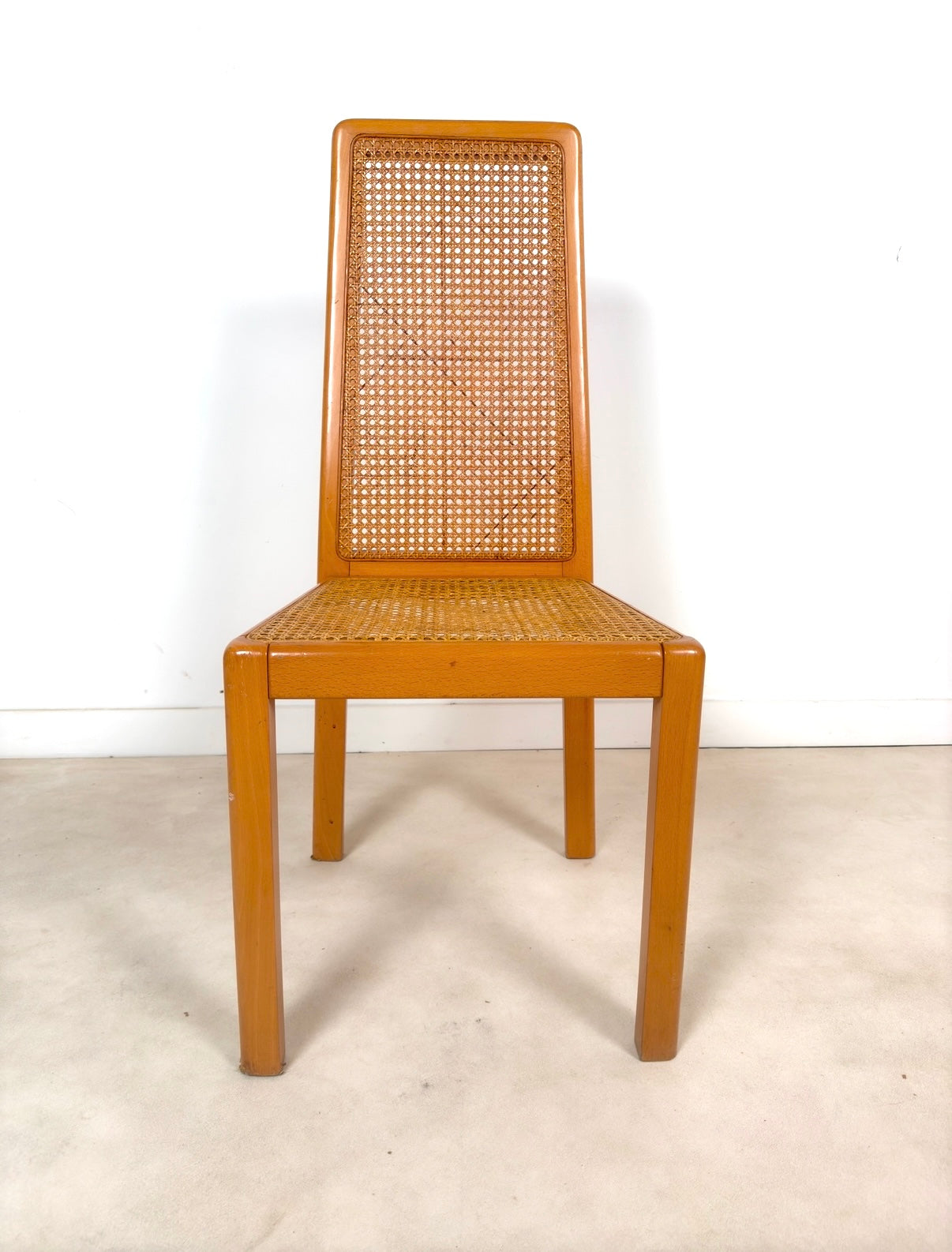 Ensemble de 6 chaises cannées italiennes
