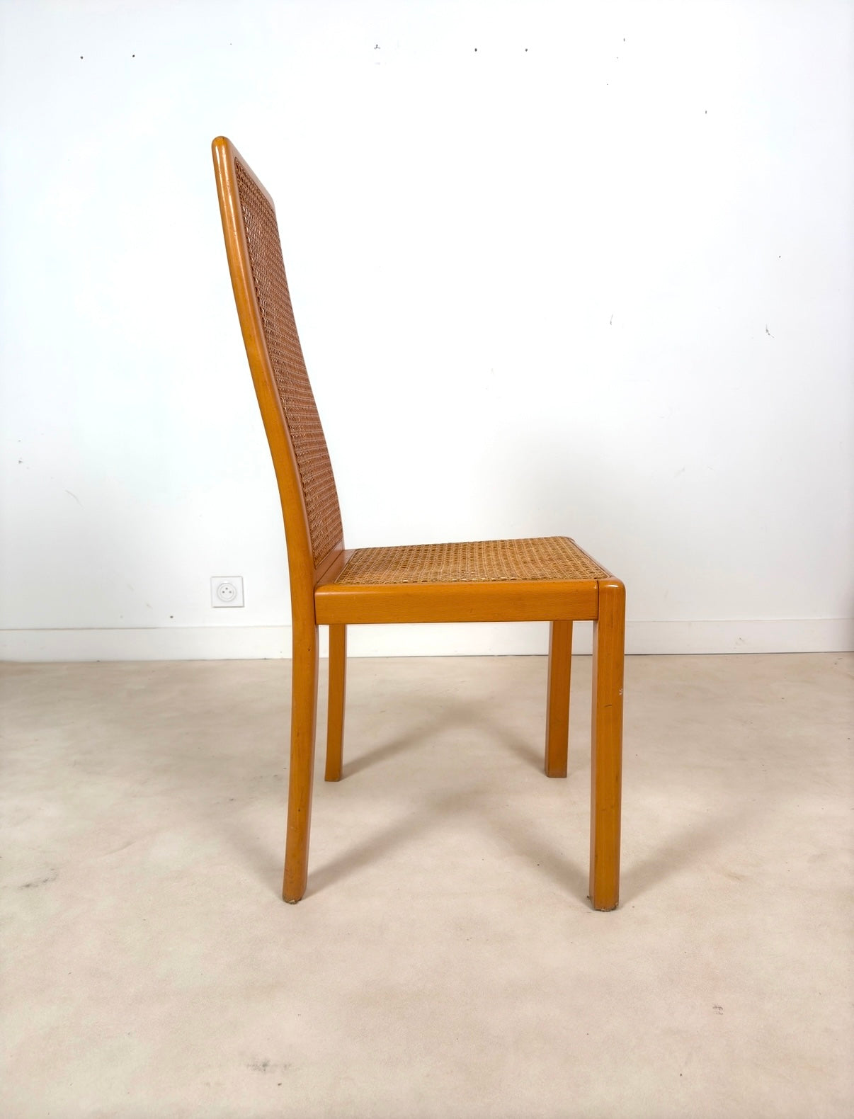 Ensemble de 6 chaises cannées italiennes