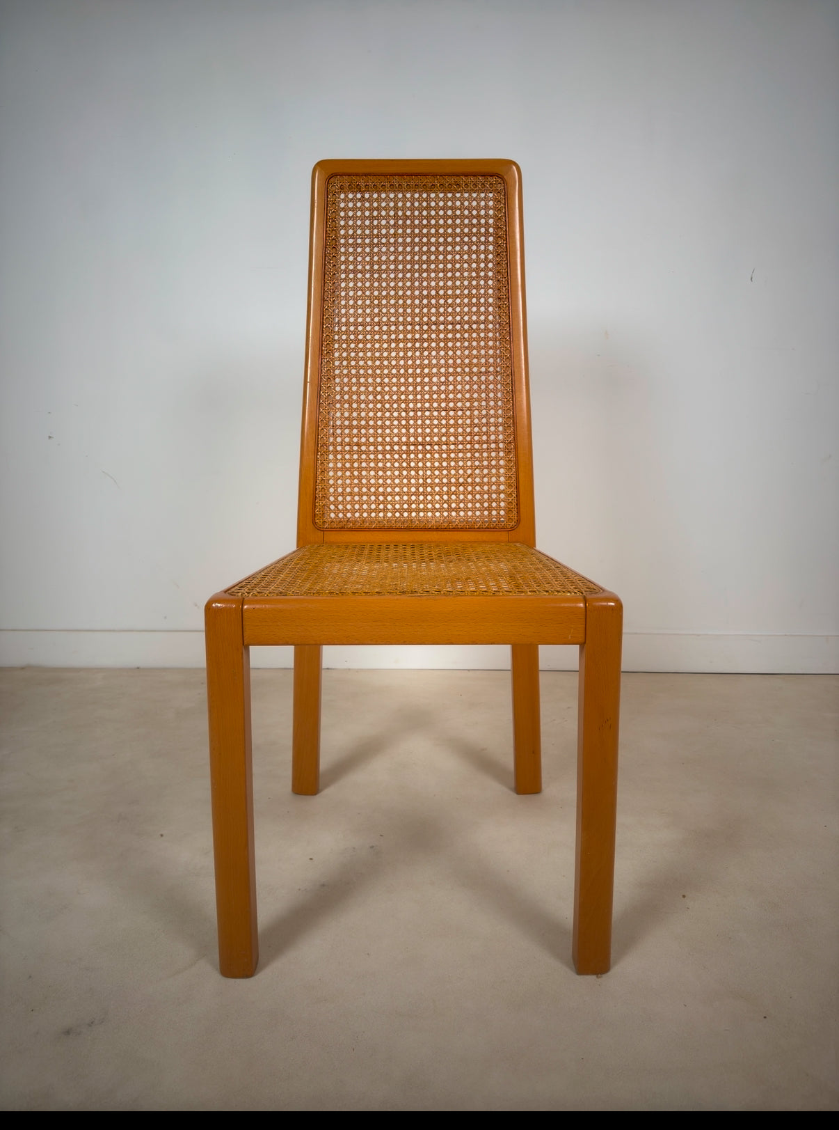 Ensemble de 6 chaises cannées italiennes