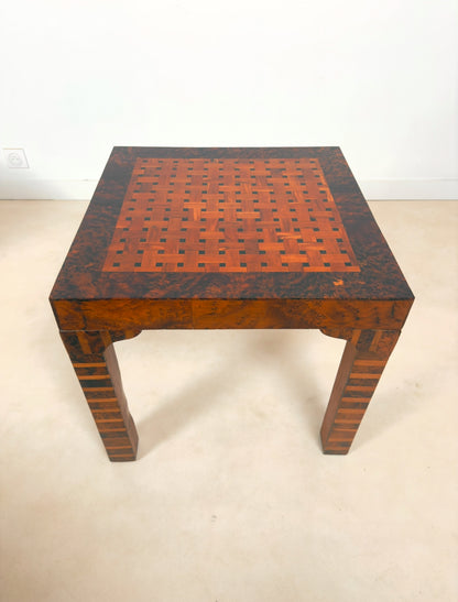 Table d’appoint art déco en bois de thuya