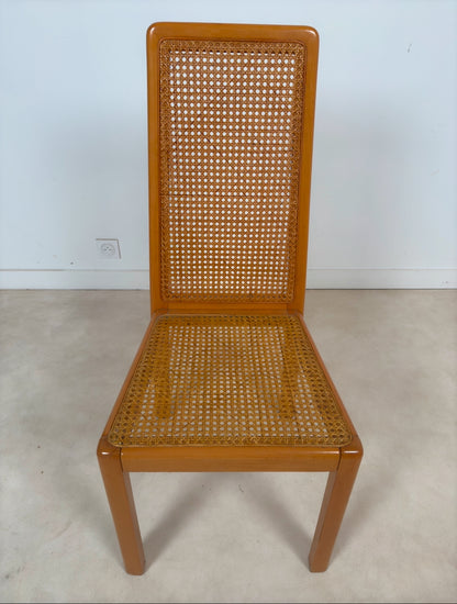 Ensemble de 6 chaises cannées italiennes