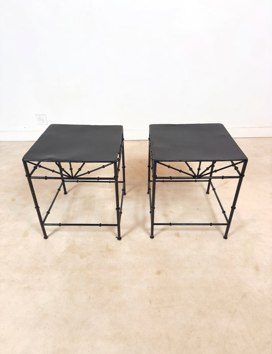 Table d’appoint en fer forgé de style « Art déco »