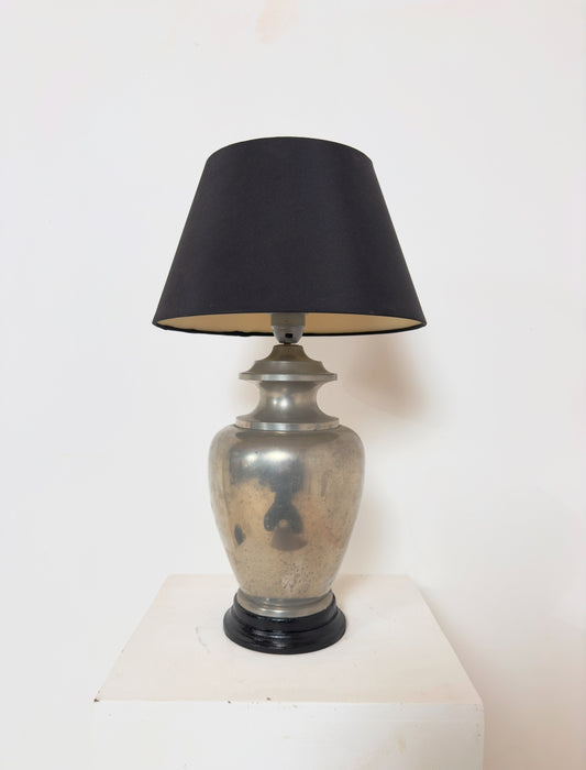 Lampe « Art déco » en métal et bois