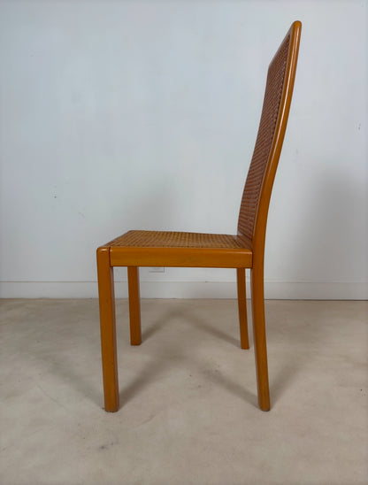 Ensemble de 6 chaises cannées italiennes