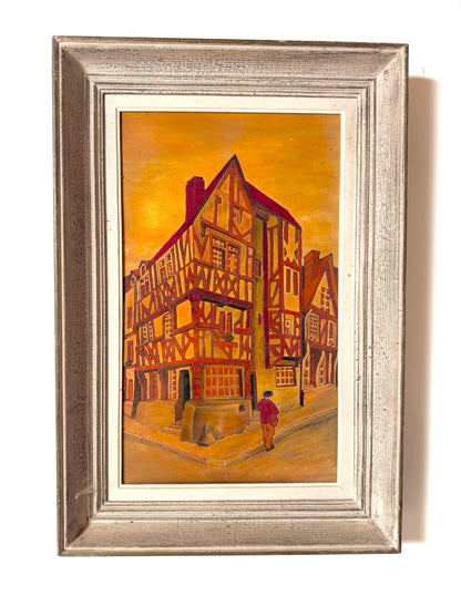 Tableau en bois gravé teinté