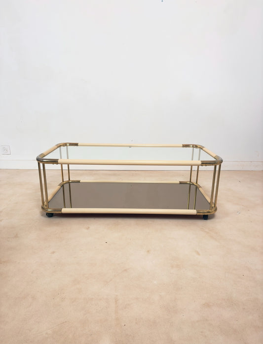 Table basse en métal laqué Hollywood Regency