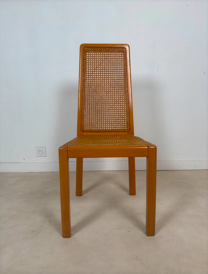 Ensemble de 6 chaises cannées italiennes