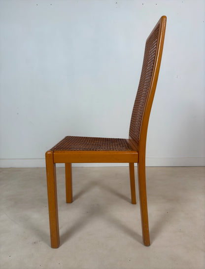Ensemble de 6 chaises cannées italiennes