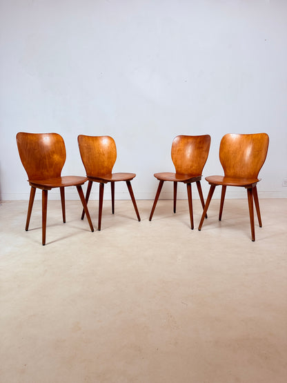 Ensemble de 4 chaises attribuées à Max Bill