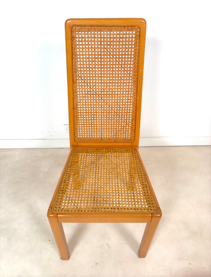 Ensemble de 6 chaises cannées italiennes