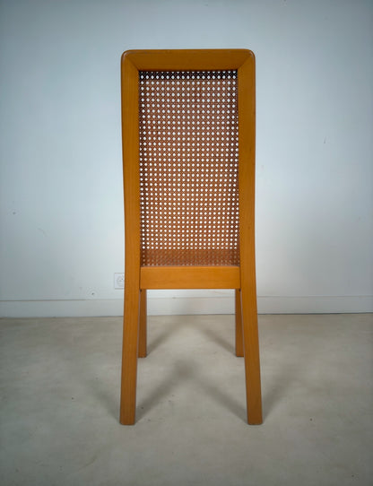 Ensemble de 6 chaises cannées italiennes