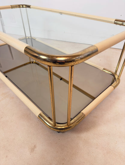 Table basse en métal laqué Hollywood Regency