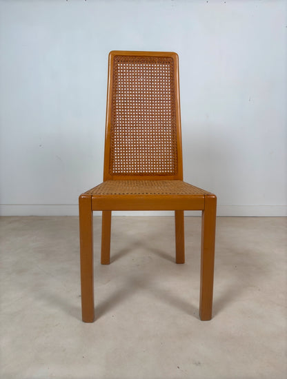 Ensemble de 6 chaises cannées italiennes