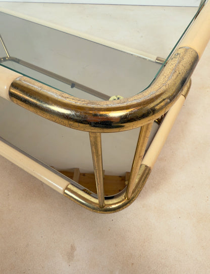 Table basse en métal laqué Hollywood Regency