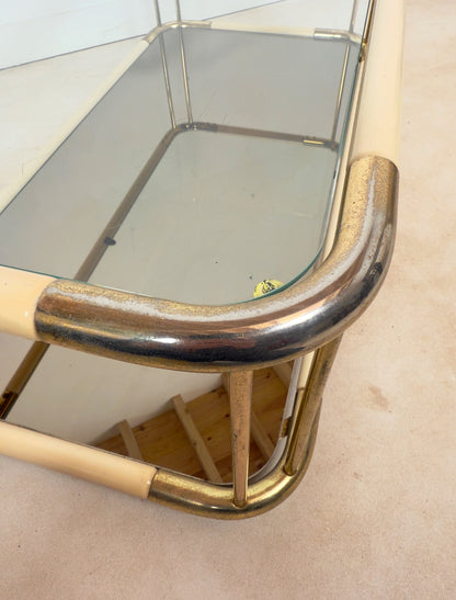Table basse en métal laqué Hollywood Regency
