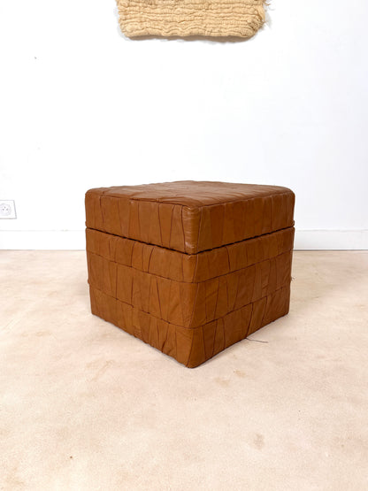 Pouf coffre de rangement style De Sede