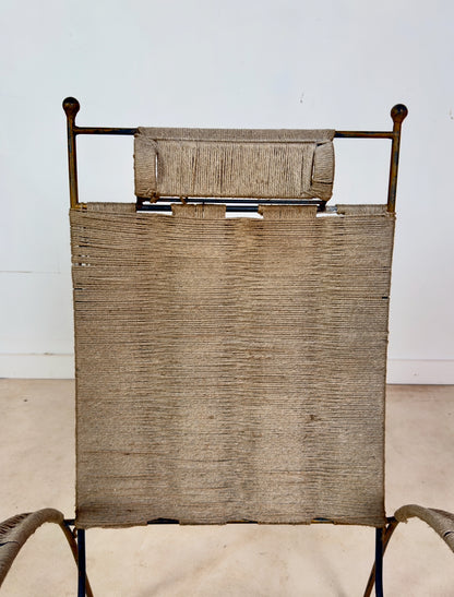 Fauteuil en métal et cordes