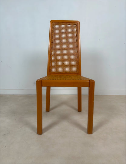 Ensemble de 6 chaises cannées italiennes