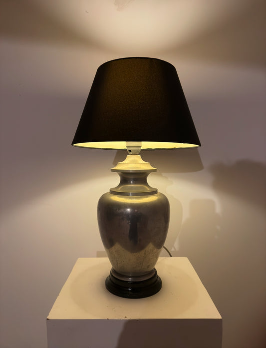 Lampe « Art déco » en métal et bois