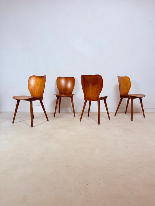 Ensemble de 4 chaises attribuées à Max Bill