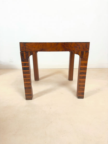 Table d’appoint art déco en bois de thuya