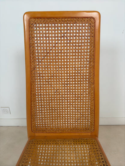 Ensemble de 6 chaises cannées italiennes