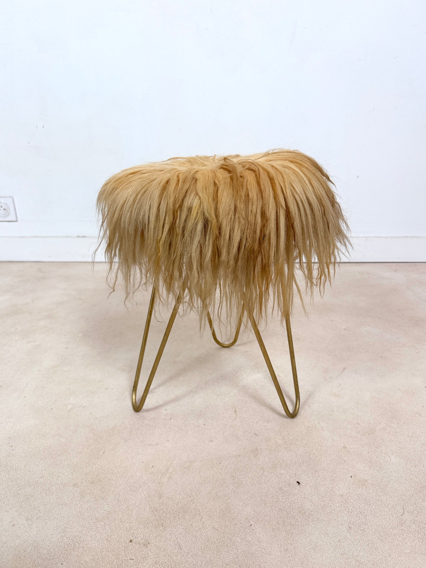 Tabouret fourrure véritable
