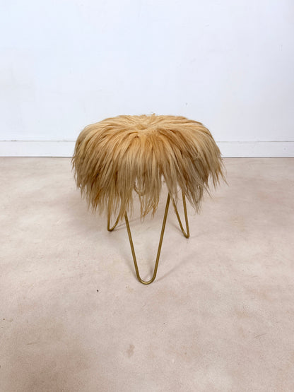 Tabouret fourrure véritable