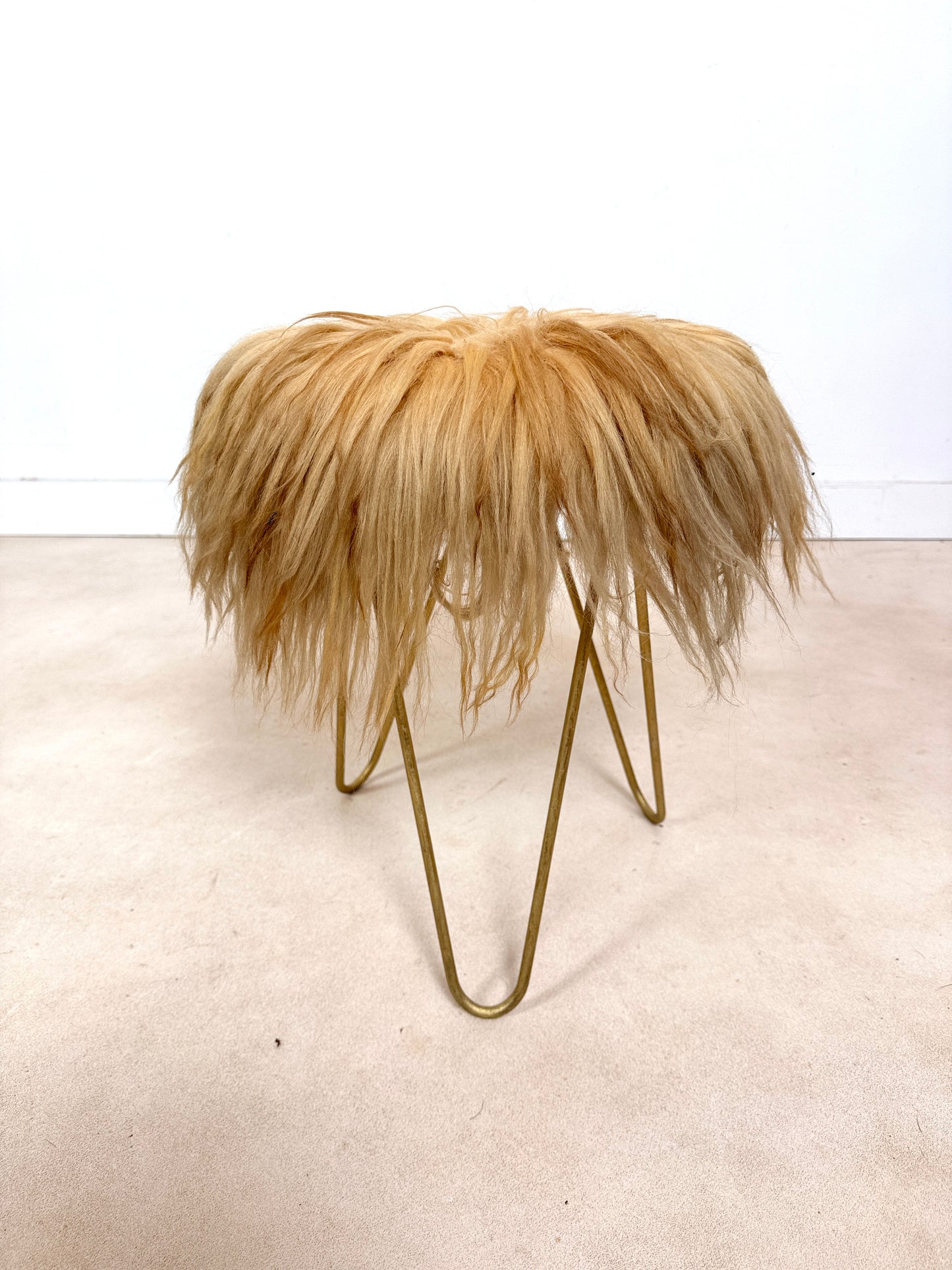 Tabouret fourrure véritable