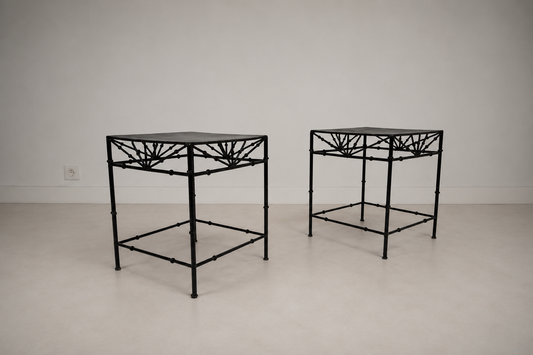 Table d’appoint en fer forgé de style « Art déco »