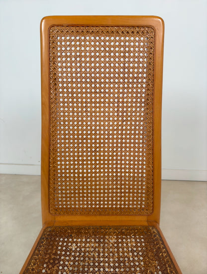 Ensemble de 6 chaises cannées italiennes