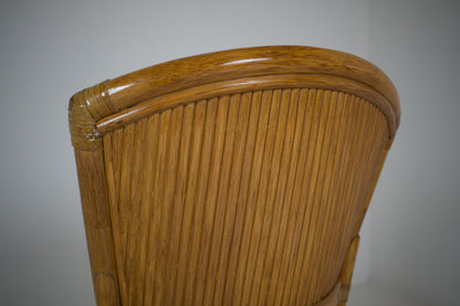Ensemble table et 4 chaises vintage en rotin esprit Riviera
